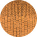 Round Solid Orange Modern Rug, urb1283org