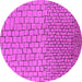 Round Solid Pink Modern Rug, urb1283pnk