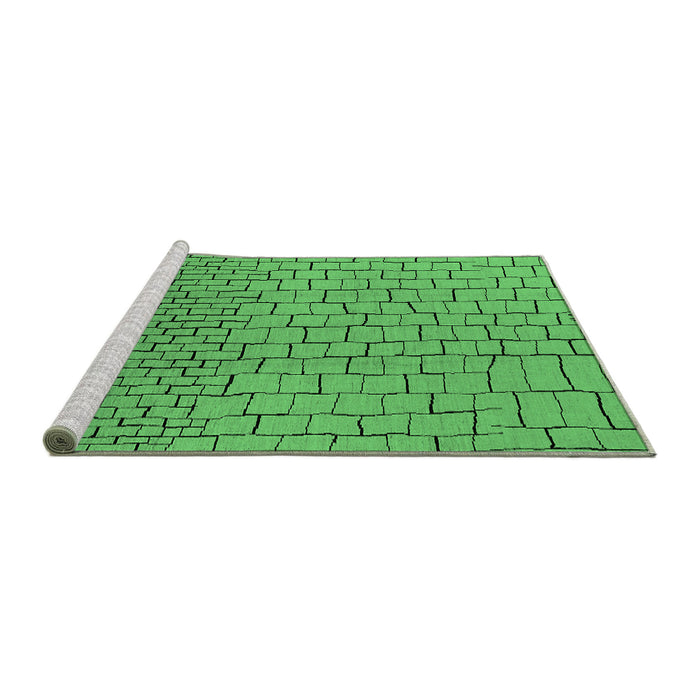 Sideview of Machine Washable Solid Emerald Green Modern Area Rugs, wshurb1283emgrn