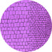 Round Solid Purple Modern Rug, urb1283pur