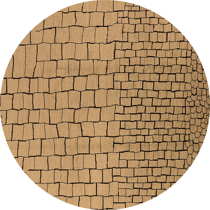 Round Solid Brown Modern Rug, urb1283brn