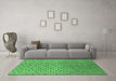 Machine Washable Solid Emerald Green Modern Area Rugs in a Living Room,, wshurb1283emgrn