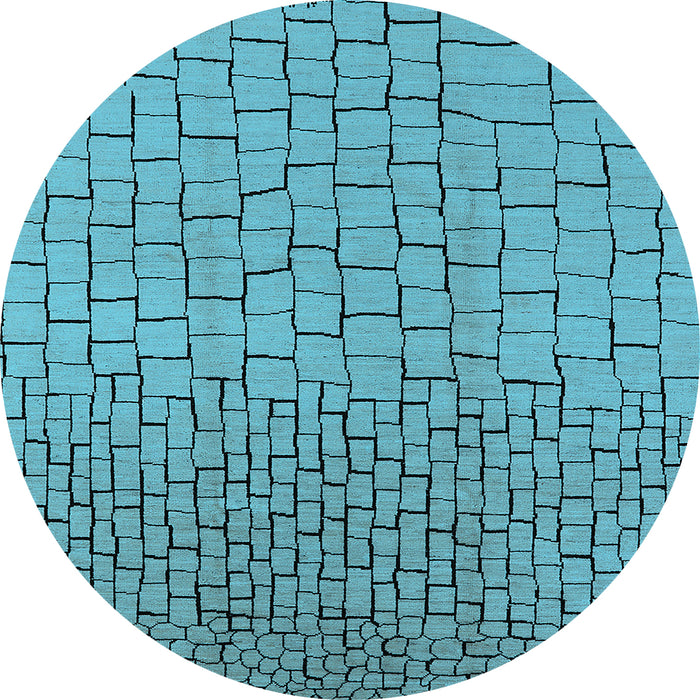 Round Solid Light Blue Modern Rug, urb1283lblu