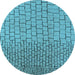 Round Solid Light Blue Modern Rug, urb1283lblu