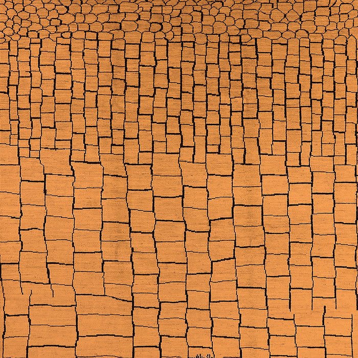 Square Solid Orange Modern Rug, urb1283org