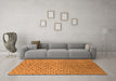 Machine Washable Solid Orange Modern Area Rugs in a Living Room, wshurb1283org