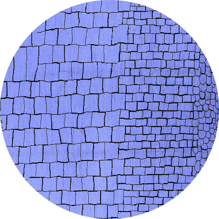 Round Solid Blue Modern Rug, urb1283blu