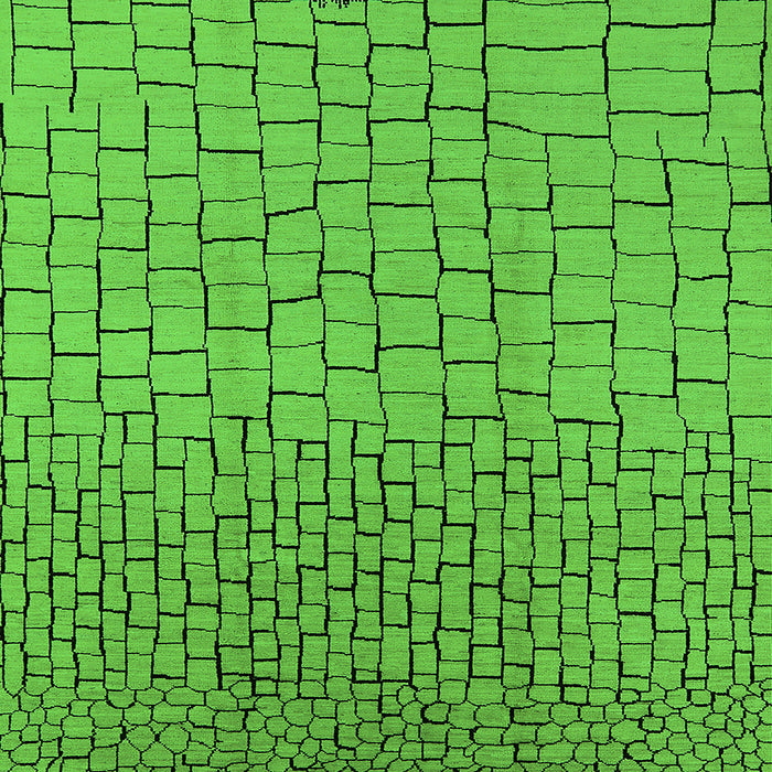 Square Solid Green Modern Rug, urb1283grn