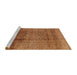 Sideview of Machine Washable Industrial Modern Mahogany Brown Rug, wshurb1284