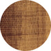 Round Solid Brown Modern Rug, urb1284brn