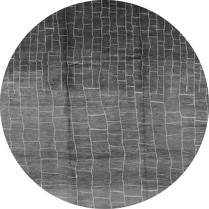 Round Solid Gray Modern Rug, urb1284gry