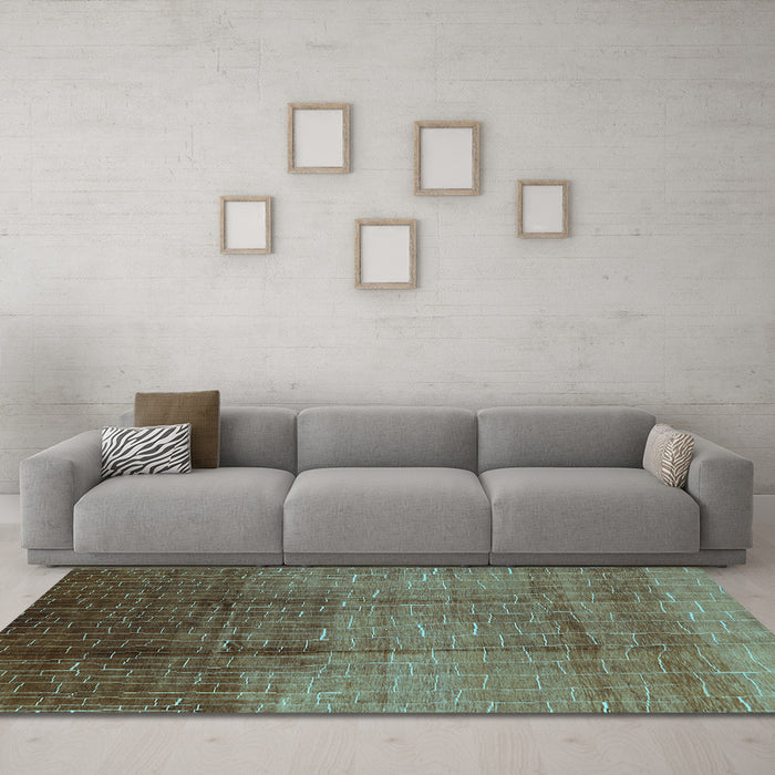 Machine Washable Solid Light Blue Modern Rug in a Living Room, wshurb1284lblu