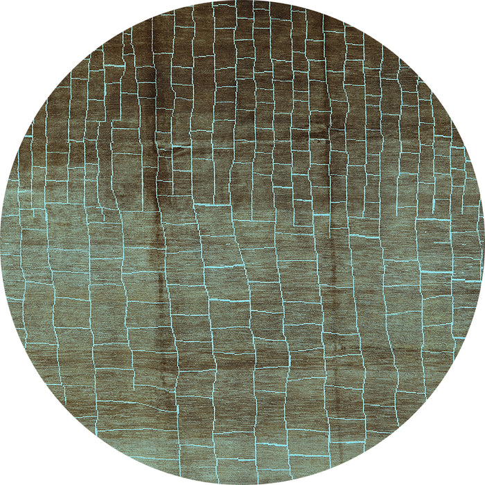 Round Machine Washable Solid Light Blue Modern Rug, wshurb1284lblu