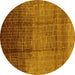 Round Solid Yellow Modern Rug, urb1284yw