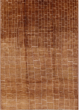 Mid-Century Modern Mahogany Brown Solid Rug, urb1284