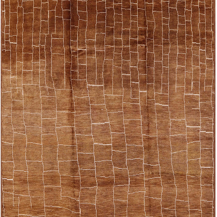 Mid-Century Modern Mahogany Brown Solid Rug, urb1284