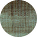 Round Solid Light Blue Modern Rug, urb1284lblu