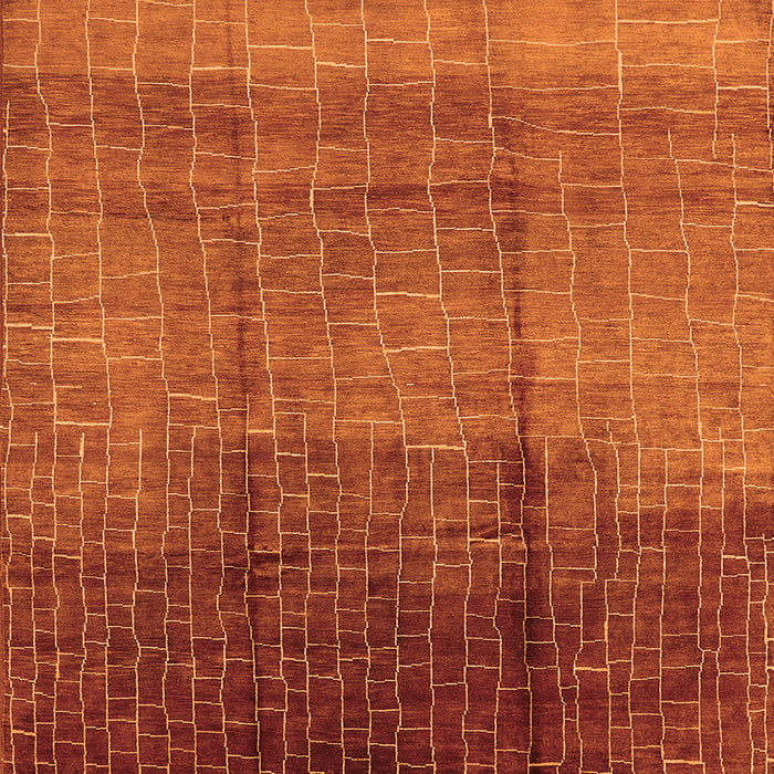 Square Solid Orange Modern Rug, urb1284org