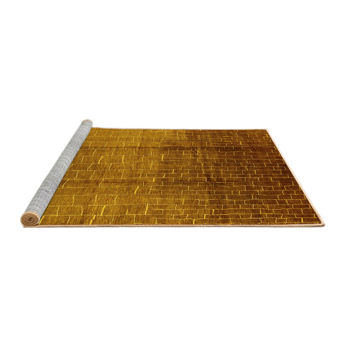Sideview of Machine Washable Solid Yellow Modern Rug, wshurb1284yw