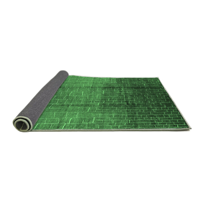 Sideview of Solid Emerald Green Modern Rug, urb1284emgrn