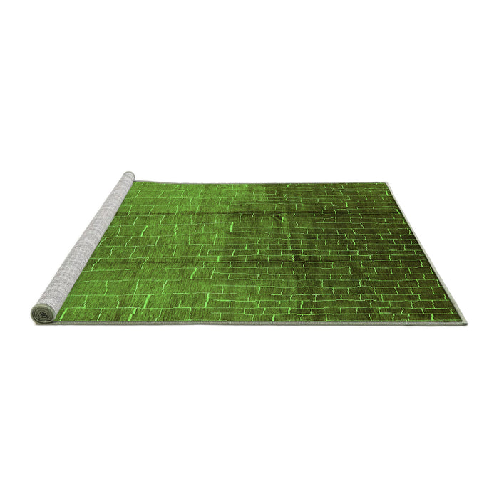 Sideview of Machine Washable Solid Green Modern Area Rugs, wshurb1284grn