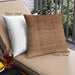 Front View of Mid-Century Modern Urban Square Mahogany Brown Throw Pillow, 18 inch by 18 inch, pwurb1284