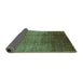 Sideview of Solid Turquoise Modern Rug, urb1284turq