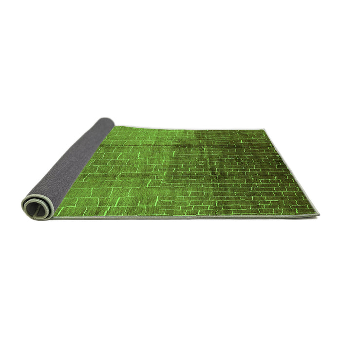 Sideview of Solid Green Modern Rug, urb1284grn