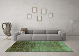 Machine Washable Solid Turquoise Modern Area Rugs in a Living Room,, wshurb1284turq