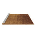 Sideview of Machine Washable Solid Brown Modern Rug, wshurb1284brn