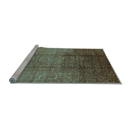 Sideview of Machine Washable Solid Light Blue Modern Rug, wshurb1284lblu