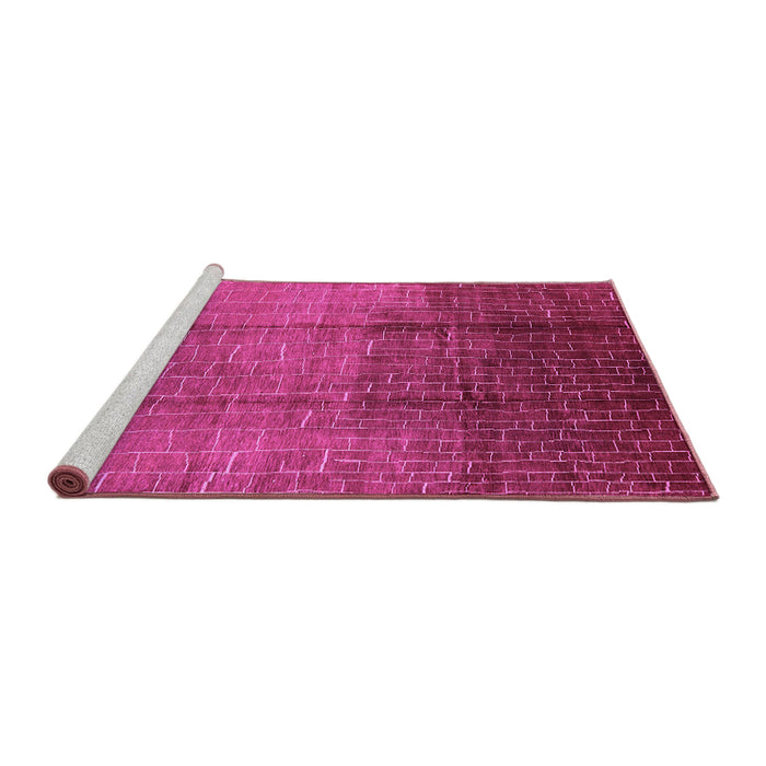 Sideview of Machine Washable Solid Pink Modern Rug, wshurb1284pnk