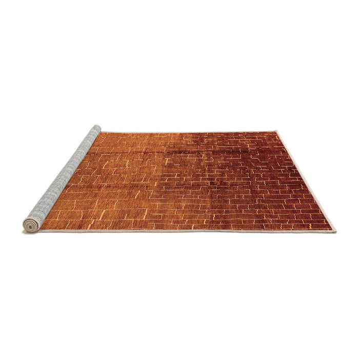 Sideview of Machine Washable Solid Orange Modern Area Rugs, wshurb1284org