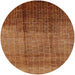 Round Mid-Century Modern Mahogany Brown Solid Rug, urb1284