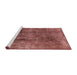 Sideview of Machine Washable Industrial Modern Red Rug, wshurb1285
