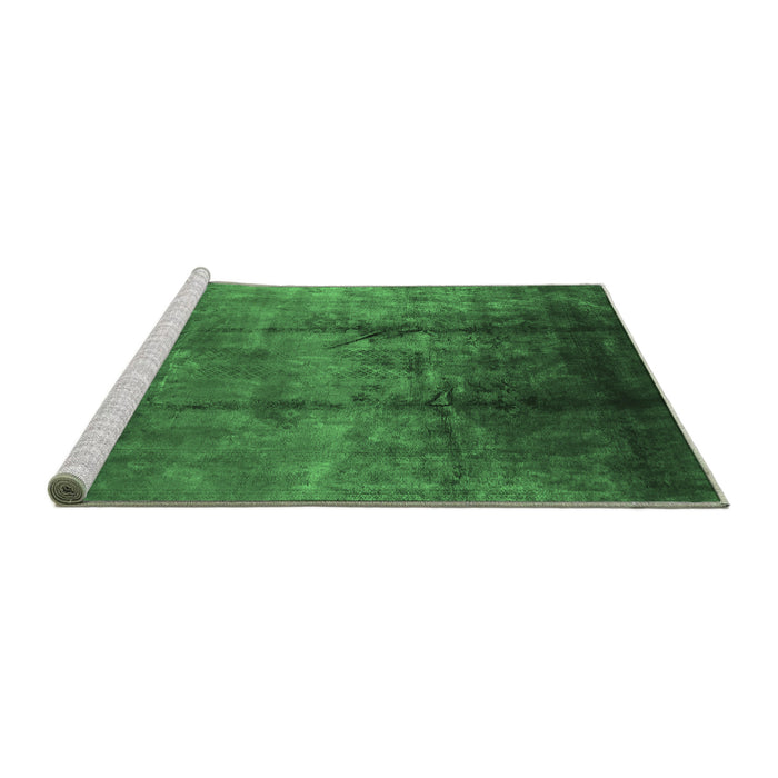 Sideview of Machine Washable Oriental Emerald Green Industrial Area Rugs, wshurb1285emgrn