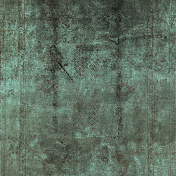 Machine Washable Oriental Turquoise Industrial Area Rugs, wshurb1285turq