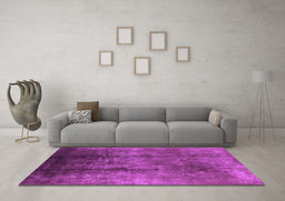 Machine Washable Oriental Purple Industrial Area Rugs in a Living Room, wshurb1285pur