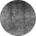 Round Oriental Gray Industrial Rug, urb1285gry