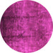 Round Oriental Pink Industrial Rug, urb1285pnk