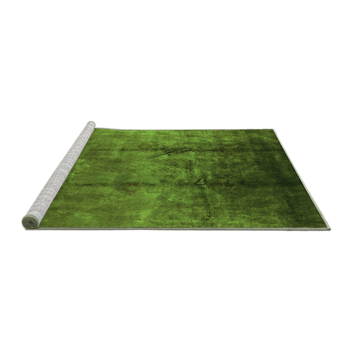 Sideview of Machine Washable Oriental Green Industrial Area Rugs, wshurb1285grn