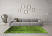 Machine Washable Oriental Green Industrial Area Rugs in a Living Room,, wshurb1285grn