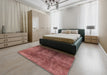 Machine Washable Industrial Modern Red Rug in a Bedroom, wshurb1285