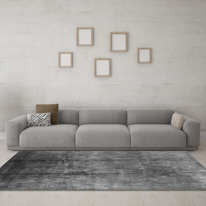 Machine Washable Oriental Gray Industrial Rug in a Living Room,, wshurb1285gry