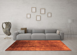 Machine Washable Oriental Orange Industrial Area Rugs in a Living Room, wshurb1285org