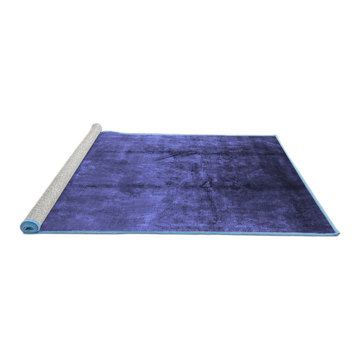 Sideview of Machine Washable Oriental Blue Industrial Rug, wshurb1285blu