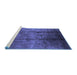 Sideview of Machine Washable Oriental Blue Industrial Rug, wshurb1285blu