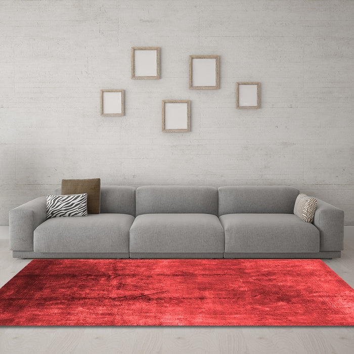 Industrial Red Washable Rugs
