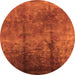 Round Oriental Orange Industrial Rug, urb1285org