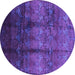 Round Oriental Purple Industrial Rug, urb1286pur